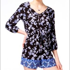 Floral American Rag 3/4 sleeve Romper